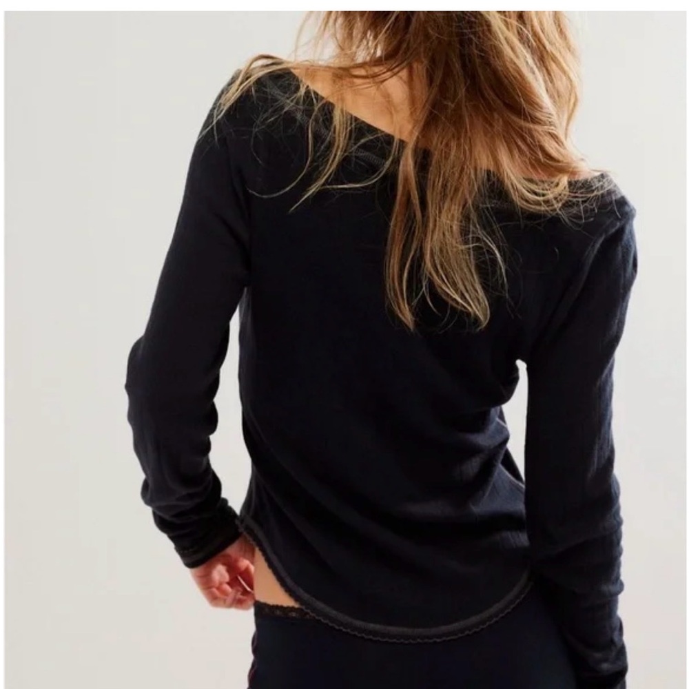 Free People Coffee Chat Long Sleeve Top - Picture 3 of 6